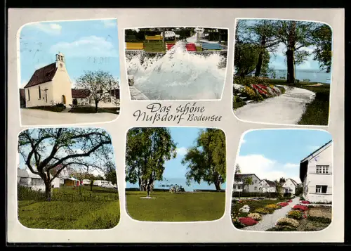 AK Nussdorf /Bodensee, Kirche, Uferpromenade, Ortsansichten