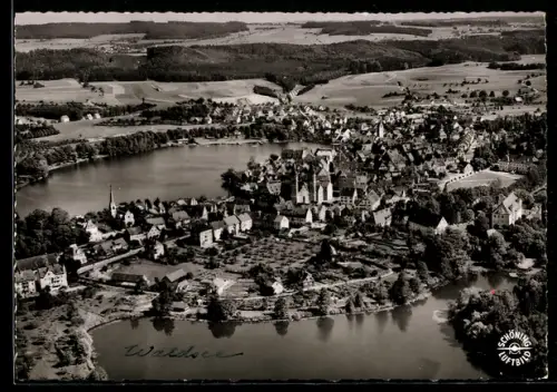AK Bad Waldsee /Württemberg, Luftbild, Stadtansicht, See