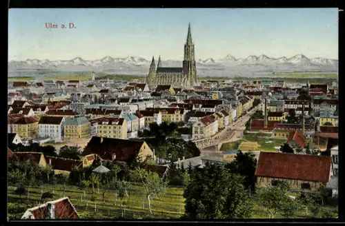 AK Ulm a. D., Stadtansicht mit Münster