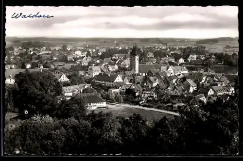 AK Waldsee, Ortsansicht mit Kirche