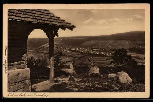 AK Ochsenbach am Stromberg, Blick auf Ort und Landschaft