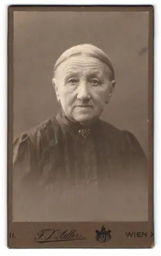Fotografie F. X. Adler, Wien, Penzingerstrasse 60, Porträt der Frau Mata