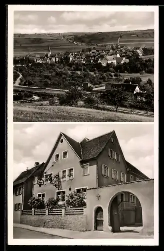 AK Elpersheim, Totalansicht & Gasthaus z. Hirschen