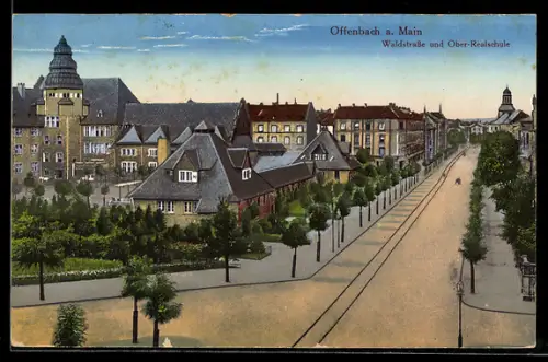 AK Offenbach a. Main, Waldstrasse, Ober-Realschule