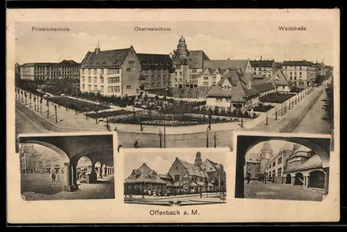 AK Offenbach a. Main, Friedrichsschule, Oberrealschule, Waldstrasse