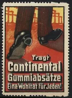 Reklamemarke Continental, Gummiabsätze, Schuhe und Gummiabsätze