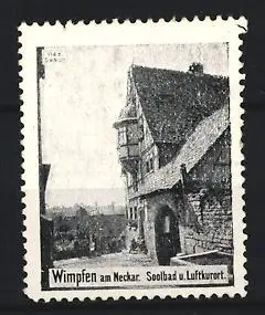 Reklamemarke Wimpfen am Neckar, Soolbad u., Historisches Gebäude