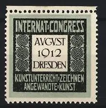 Reklamemarke Dresden, Internat-Congress Kunstunterricht 1912, Messelogo