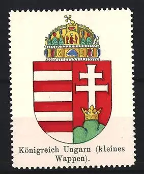 Reklamemarke Königreich Ungarn, Kleines Wappen, Krone und Wappen