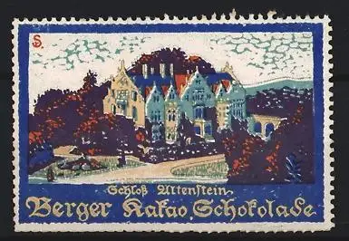 Reklamemarke Schloss Altenstein, Berger, Kakao Schokolade, Schlossansicht