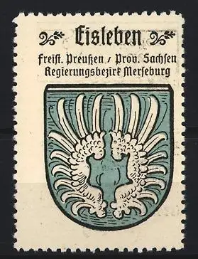Reklamemarke Eisleben, Freistaat Preussen, Regierungsbezirk Merseburg, Wappen