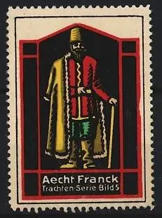 Reklamemarke Aecht Franck, Trachten-Serie Bild 5, Mann in Tracht