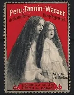 Reklamemarke Peru-Tannin-Wasser, Haarpflegemittel, Töchter des Erfinders