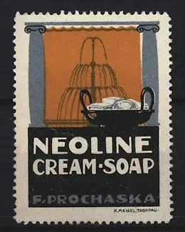 Reklamemarke Neoline Cream-Soap, Seife im Korb