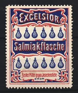 Reklamemarke Excelsior Salmiakflasche, gegen Insektenstiche