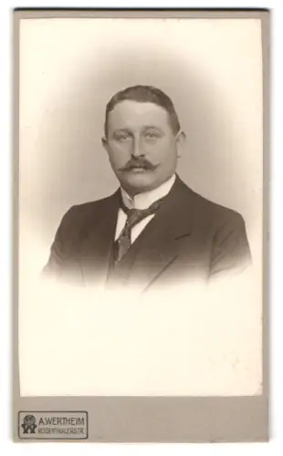 Fotografie A. Wertheim, Berlin, Rosenthaler Strasse, Porträt eines eleganten Herrn