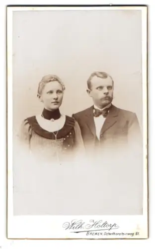 Fotografie Wilh. Holtorp, Bremen, Osterthorsteinweg 61, Porträt eines Paares