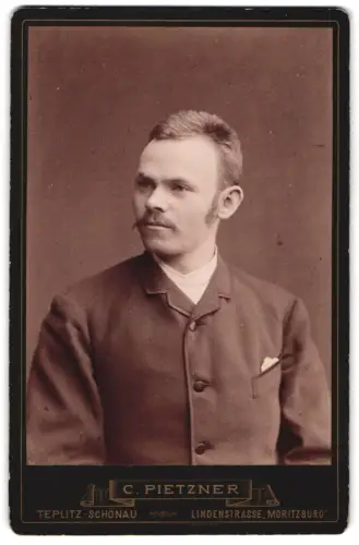 Fotografie C. Pietzner, Teplitz-Schönau, Lindenstrasse, Portrait eines Herren