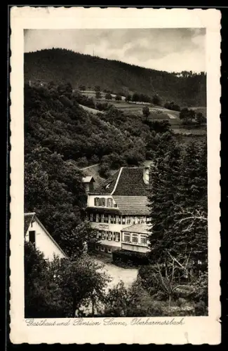 AK Oberharmersbach-Riersbach /Bad. Schwarzwald, Gasthaus und Pension Sonne