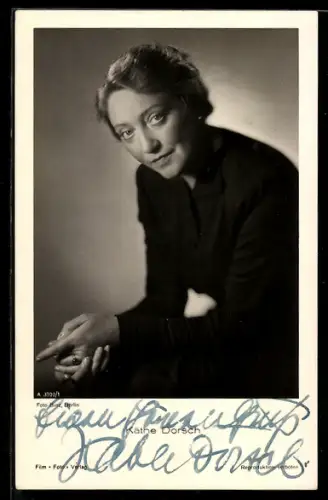 AK Schauspielerin Käthe Dorsch, Portrait, Autograph