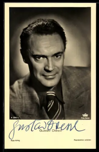 AK Schauspieler Gustav Diessl, Autograph