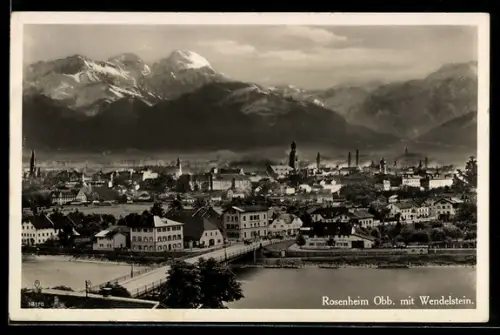 AK Rosenheim /Obb., Totalansicht mit Wendelstein
