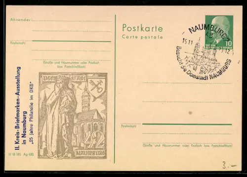 AK Naumburg, 2. Kreis-Briefmarken-Ausstellung, 25 Jahre Philatelie, Ganzsache