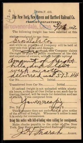 AK New York, Railroad Company, Freight Department, Korrespondenzkarte, Ganzsache