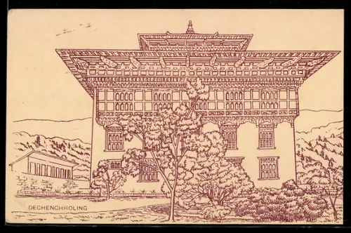 AK Dechenchholing, Villa mit Umgebung, Ganzsache