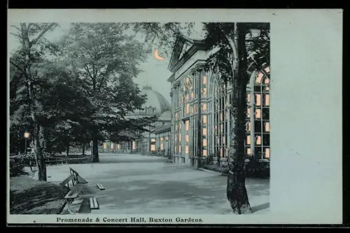 AK Buxton, Promenade and Concert Hall, Halt gegen das Licht