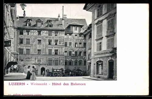 AK Luzern, Hôtel des Balances, Weinmarkt