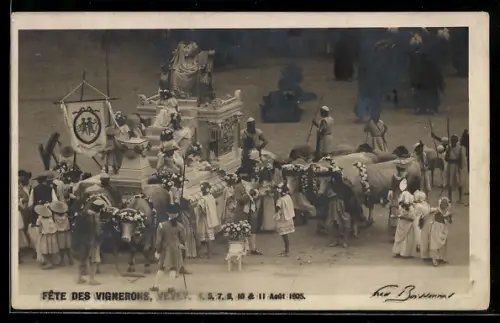 AK Vevey, Fête des Vignerons, Umzugswagen