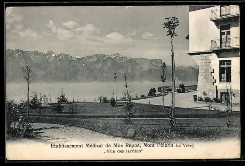 AK Mont Pélerin-sur-Vevey, Etablissement Médical de Mon Repos, Vue des jardins