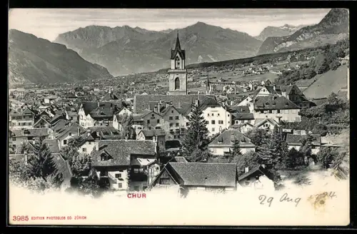 AK Chur, Teilansicht mit Kirche