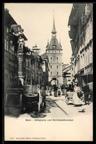 AK Bern, Käfigturm und Schützenbrunnen