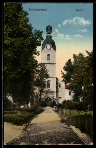 AK Schönenwerd, Kirche mit Strassenpartie