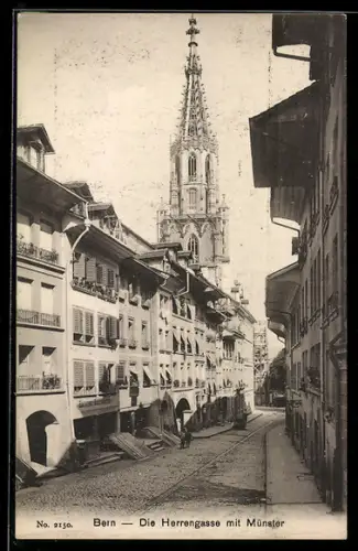 AK Bern, Strasse Herrengasse mit Münster