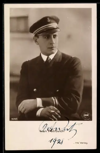 AK Schauspieler Ivan Petrovich im Kostüm einer Filmrolle, Autograph