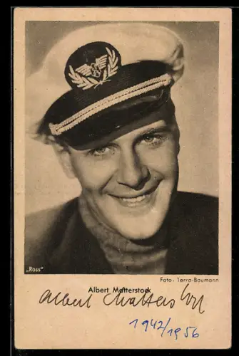 AK Schauspieler Albert Matterstock im Kostüm einer Filmrolle, Autograph