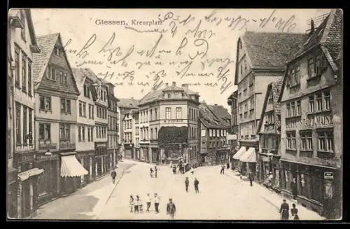 AK Giessen, Kreuzplatz, H. Zimmer