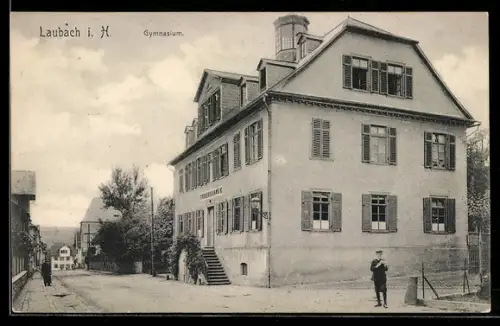 AK Laubach i. H., Strasseneck am Gymnasium
