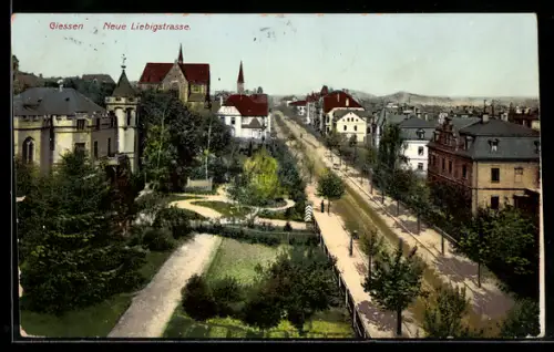 AK Giessen, Neue Liebigstrasse mit Wachhaus