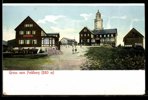 AK Feldberg i. T., Gasthäuser auf dem Gipfel