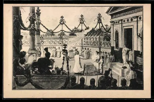 AK Saalburg, Grundsteinlegung des Praetoriums der Saalburg, Römer