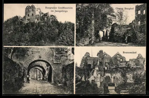 AK Greiffenberg, Burgruine Greiffenstein, Burghof, Brunnenhof