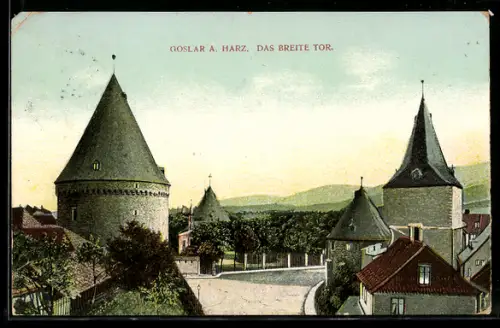 AK Goslar a. Harz, Strassenpartie am Breiten Tor