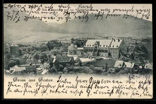 AK Goslar, Kaiserhaus aus der Vogelschau