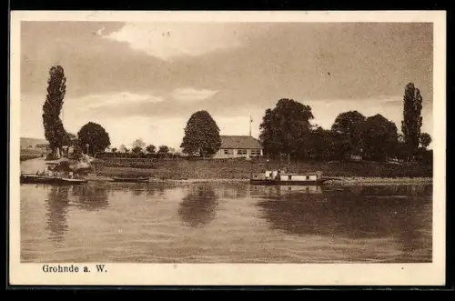 AK Grohnde a. d. Weser, Gasthaus zur Fähre von Heinrich Arneke