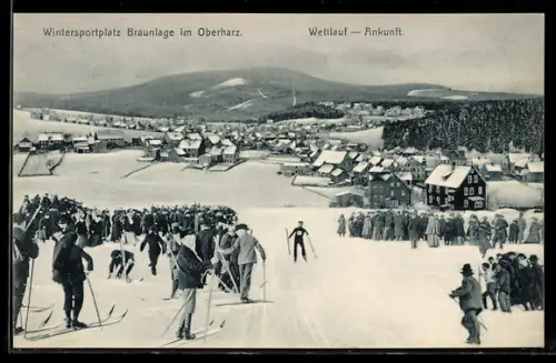 AK Braunlage im Oberharz, Wintersportplatz, Wettlauf