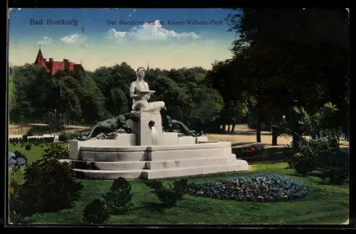 AK Bad Homburg, Durstbrunnen im Kaiser-Wilhelm-Park